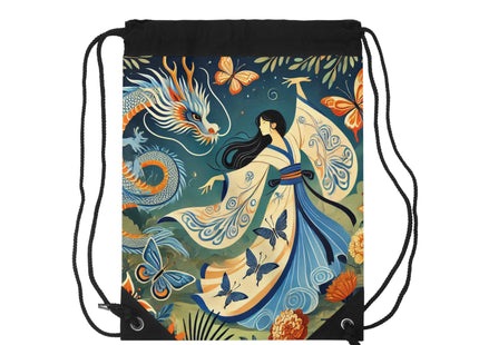 Fairy Waltz in the Butterfly Garden Drawstring Bag