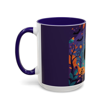 🐈‍⬛🎃 The Midnight Black Cat Masquerade Colorful Mug – Whimsical Halloween Elegance