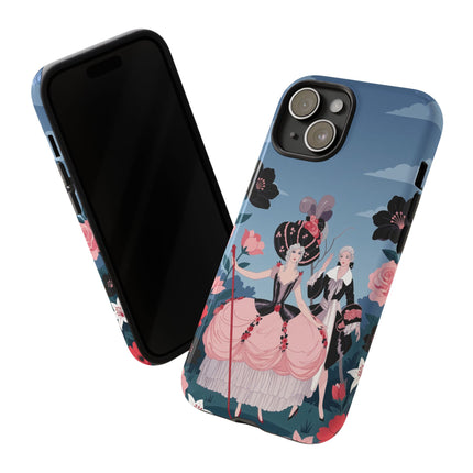 🌹🎭 The Rose Masquerade Promenade Phone Case – Art Deco Floral Elegance