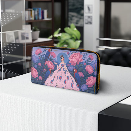 🌸🦜 The Enchanted Parrot Garden Wallet – Art Deco Floral Fantasy
