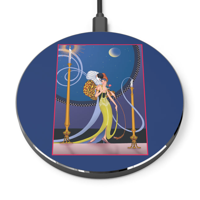 Smoke and Secrets: A Glamorous Encounter in Prohibition Era Wireless Charger