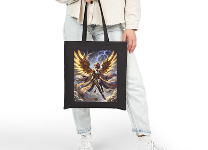 Valkyrie Descending Through Storm Cotton Canvas Tote Bag