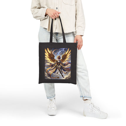 Valkyrie Descending Through Storm Cotton Canvas Tote Bag