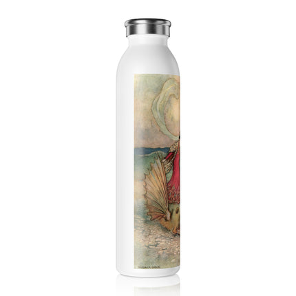 Rita Rides on the Dolphin by Warwick Goble Slim Water Bottle