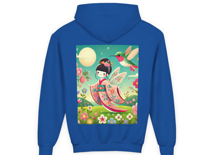 Geisha Fairy and the Hummingbird Blossom Youth Heavy Blend Hooded Sweatshirt