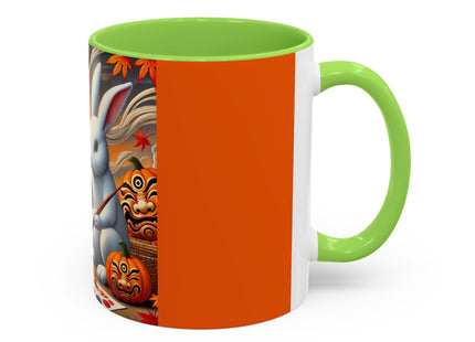 Halloween Rabbit’s Kabuki Jack-o’-Lanterns Colorful Mugs (11oz, 15oz)