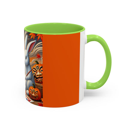 Halloween Rabbit’s Kabuki Jack-o’-Lanterns Colorful Mugs (11oz, 15oz)