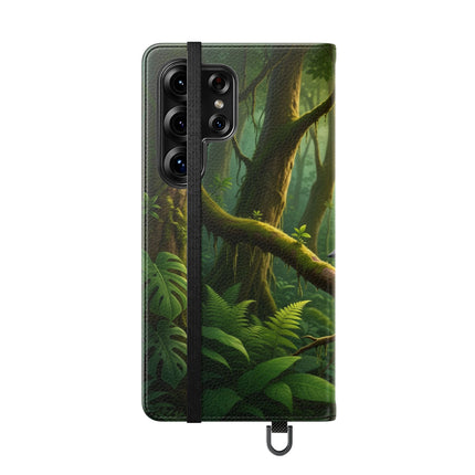 🪶🌲 The African Grey Sentinel Flip Case – Quiet Strength & Woodland Adventure
