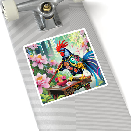 Cyberpunk Rooster Kiss-Cut Stickers (4 Sizes)