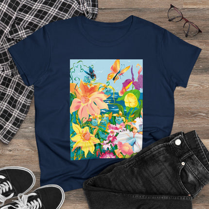 Blooming Paradise Women's Midweight Cotton Tee