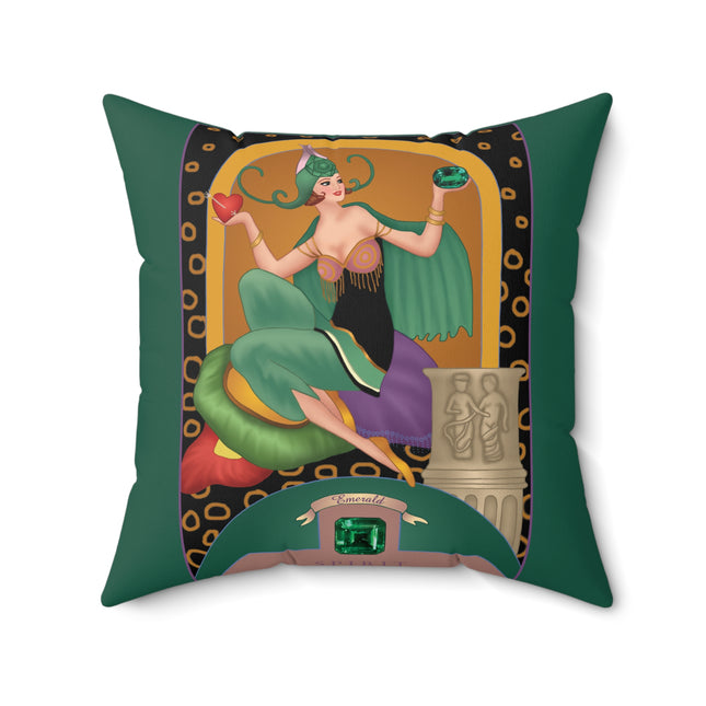 May & Emerald (from the Gem Series) by Sofia Chiostri Spun Polyester Square Pillow