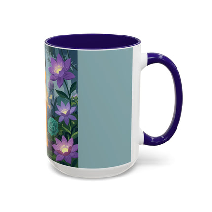 The Lady Of The Moonlit Garden Colorful Mugs – Art Deco Botanical Serenity