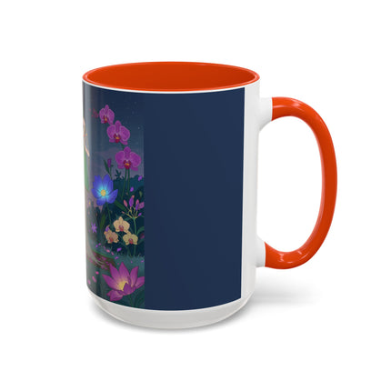 Moonlit Incense Ceremony Colorful Mugs – Art Deco Meditation Garden