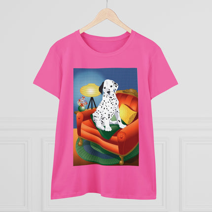 A Dalmatian's Cozy Corner Women's Midweight Cotton Tee
