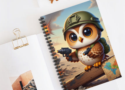 Owl on the Front Lines Spiral Notebook - Ruled Line
