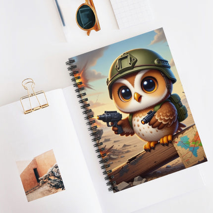 Owl on the Front Lines Spiral Notebook - Ruled Line