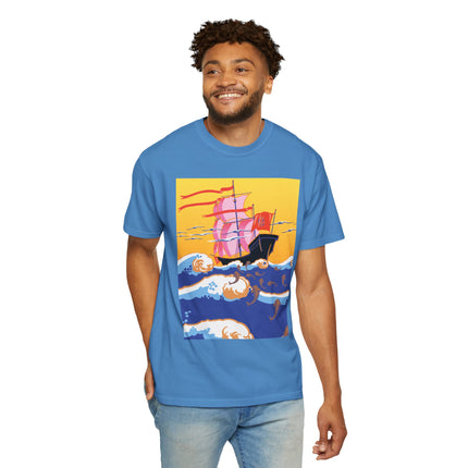 Golden Seas and Whimsical Dreams Unisex Garment-Dyed T-shirt