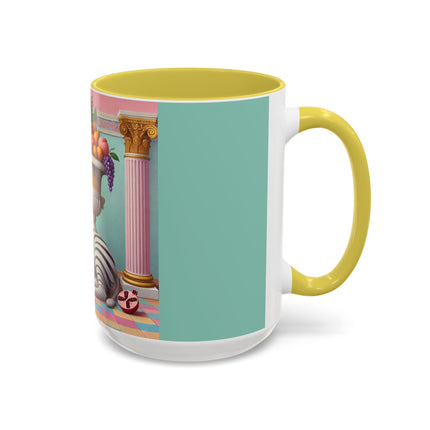 Still Life with Zebra, Fruit, and Pink Columns Colorful Mugs (11oz, 15oz)