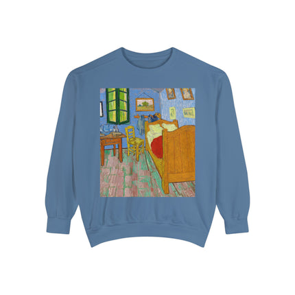 The Bedroom by Vincent van Gogh Unisex Garment-Dyed Sweatshirt