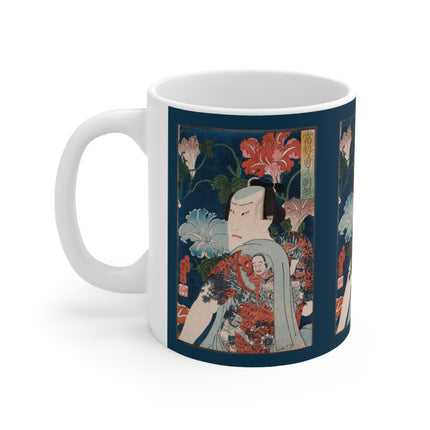 Modern Gallants with Morning Glories by Tsukioka Yoshitoshi Ceramic Mug 11oz
