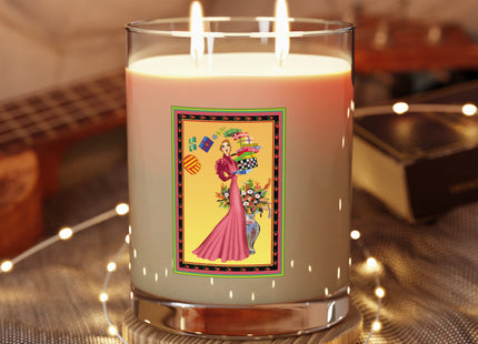 Elegant Holiday Woman with Gifts Scented Candle - Full Glass, 11oz