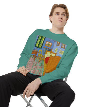The Bedroom by Vincent van Gogh Unisex Garment-Dyed Sweatshirt
