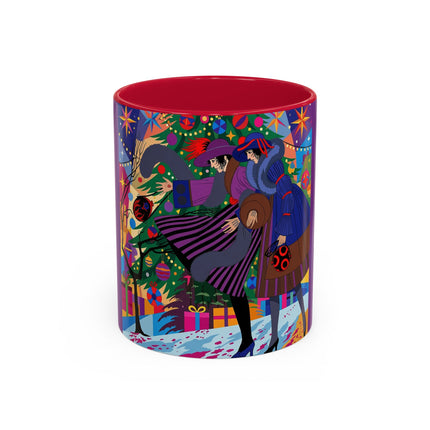 🎄✨ Christmas Among The Twinkling Trees Colorful Mug – Art Deco Holiday Fantasy