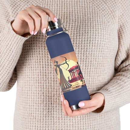 Art Deco Valentine's Romance Copper Vacuum Insulated Bottle, 22oz