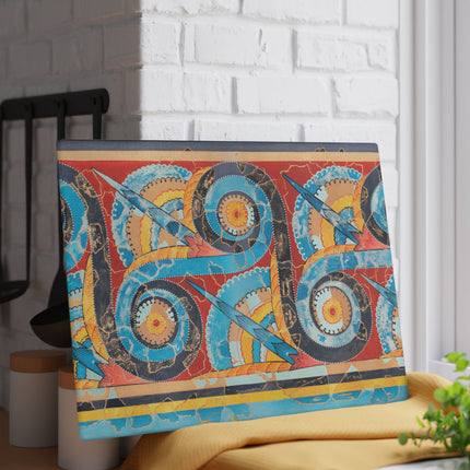 Reproduction of S-Spiral Frieze by Emile Gilliéron Glass Cutting Board
