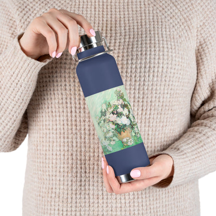 Roses by Vincent Van Gogh Copper Vacuum Insulated Bottle, 22oz
