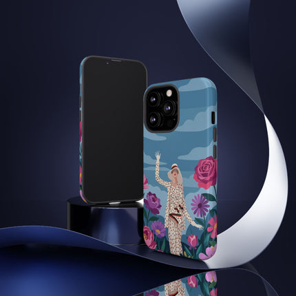 🌺👒 The Grand Flower Promenade Phone Case – Art Deco Fashion Illustration