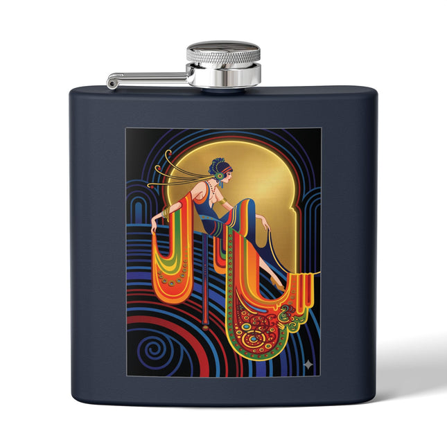 Art Deco Muse Flask – Golden Radiance & Elegant Poise