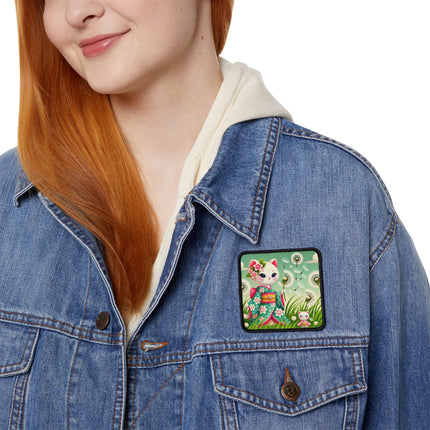 Geisha Kitten and the Dandelion Wish Iron-On Patches