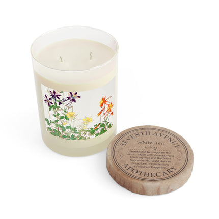 Aquilegia Flowers by Tanigami Kônan Scented Candle - Full Glass, 11oz - The White Tea & Fig, The Lavender & Sage, and The Ocean Mist & Moss