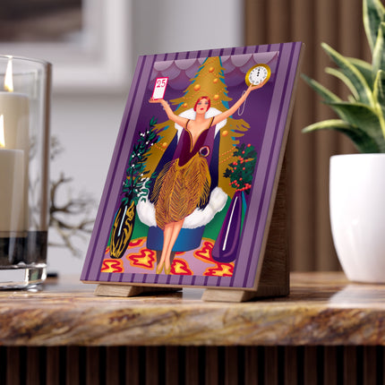 Countdown to Christmas Elegance Ceramic Tile