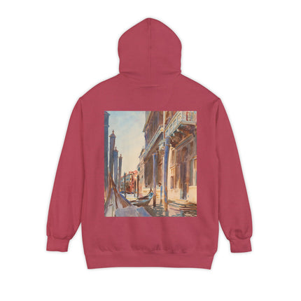 Gondola Moorings on the Grand Canal by John Singer Sargent Unisex Garment-Dyed Hoodie