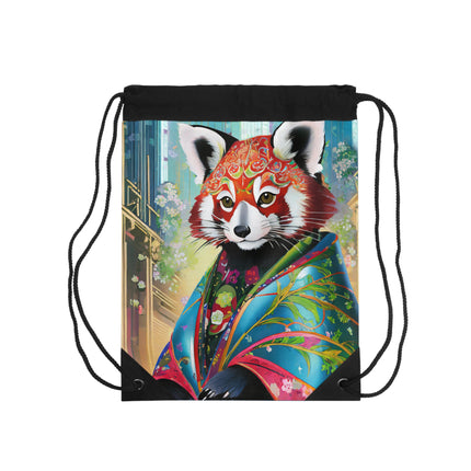 Cybernetic Red Panda Drawstring Bag