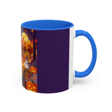 🐈‍⬛🎻 The Black Cat's Moonlit Melody Colorful Mug – Whimsical Halloween Music