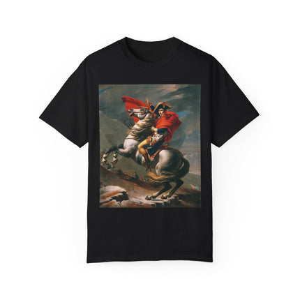 Napoleon Crossing the Alps by Jacques-Louis David Unisex Garment-Dyed T-shirt