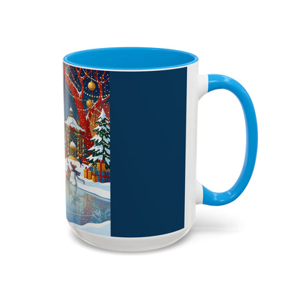 ⛸️🎄 The Christmas Skating Pavilion Colorful Mug – Art Deco Holiday Fantasy