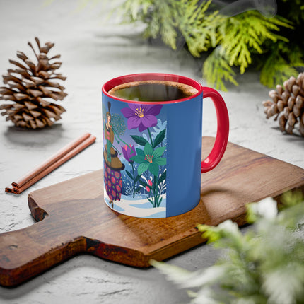 🌹❄️ The Holly Rose Of Winter Colorful Mug – Art Deco Christmas Garden