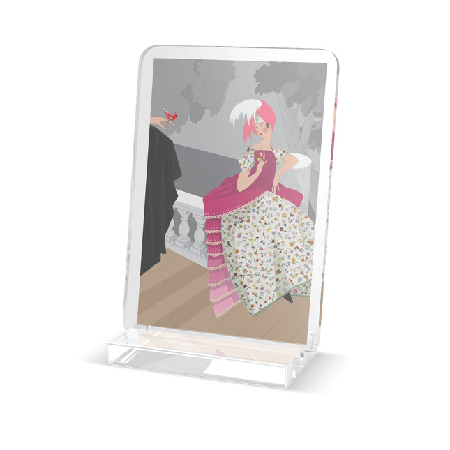 The Red Bird Acrylic Plaque – Graceful Storybook Charm & Quiet Mystery