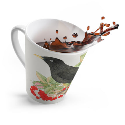 Blackbird with Roses by Anonymous Latte Mug