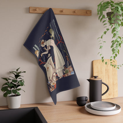 The Dazzling Little Fish by George Barbier Kitchen Towel
