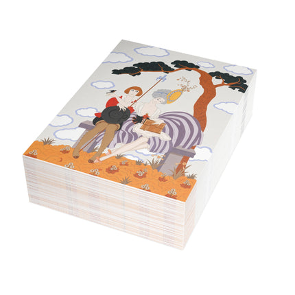 🐦🌸 The Bird Is Quickly Tamed Postcards With Envelopes – George Barbier Art Deco Garden Whimsy