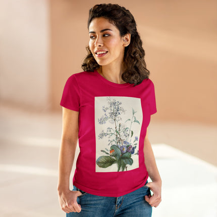 A Bouquet of Flowers with Insects by Pierre Joseph Redouté Women's Midweight Cotton Tee