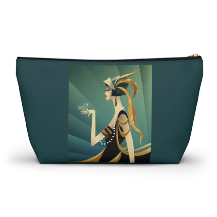 Art Deco Flapper with Bird Cosmetic Bag – Elegant Glamour & Timeless Style
