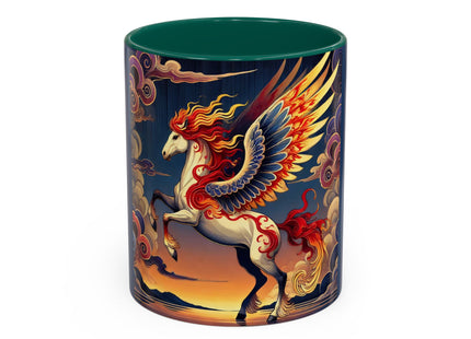 Flame-Winged Horse at Sunset Colorful Mugs (11oz, 15oz)