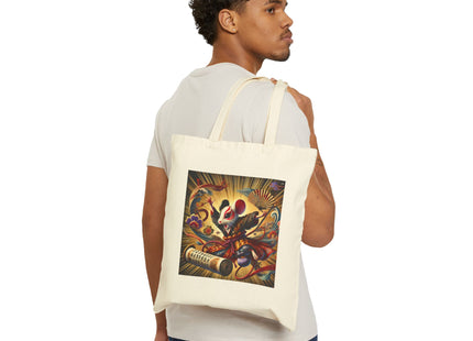 Theatrical Mouse on a Mission Cotton Canvas Tote Bag