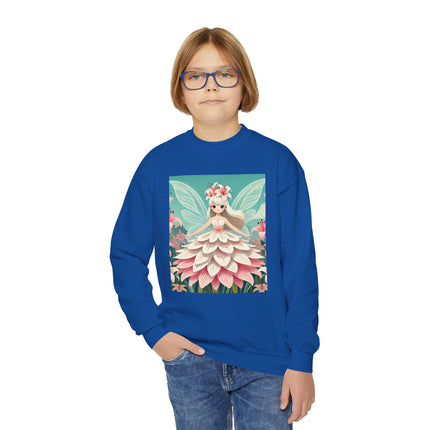 Lily Fairy in Bloom Youth Crewneck Sweatshirt – Grace, Renewal & Gentle Magic